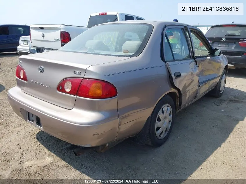 2001 Toyota Corolla VIN: 2T1BR12E41C836818 Lot: 12030129