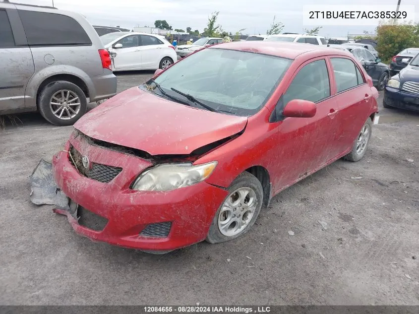 2010 Toyota Corolla Ce VIN: 2T1BU4EE7AC385329 Lot: 12084655