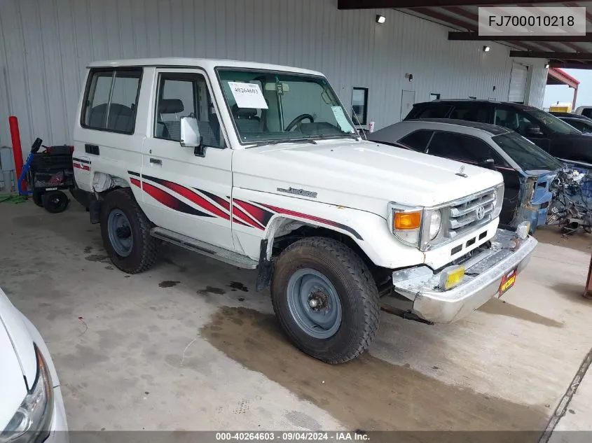 1989 Toyota Fj Cruiser VIN: FJ700010218 Lot: 40264603