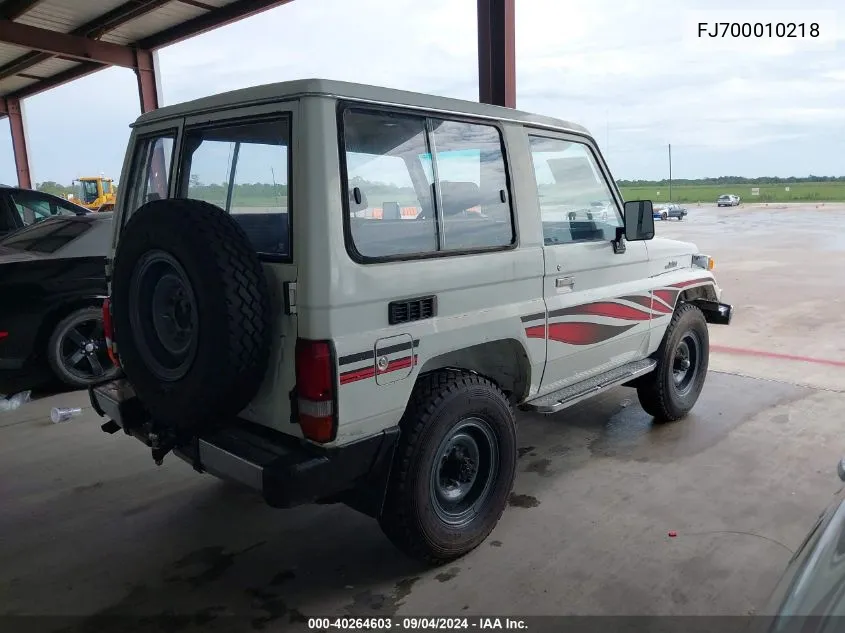 1989 Toyota Fj Cruiser VIN: FJ700010218 Lot: 40264603