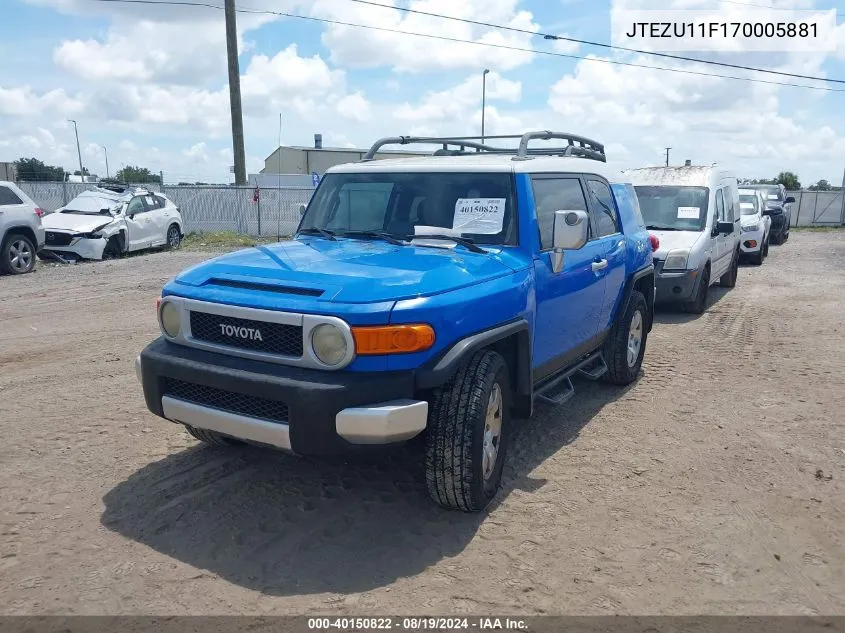 2007 Toyota Fj Cruiser VIN: JTEZU11F170005881 Lot: 40150822