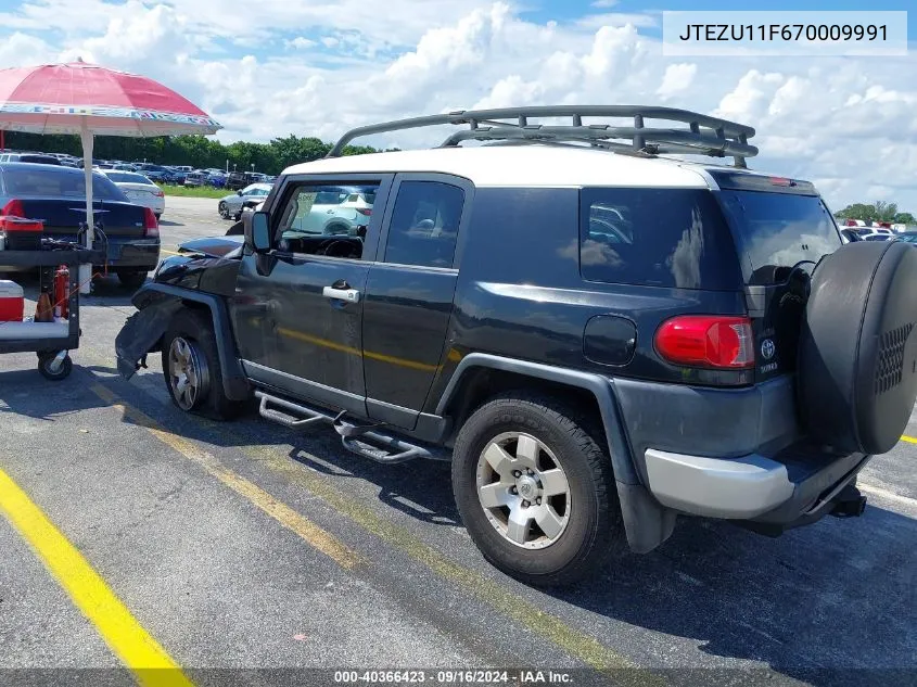 2007 Toyota Fj Cruiser VIN: JTEZU11F670009991 Lot: 40366423