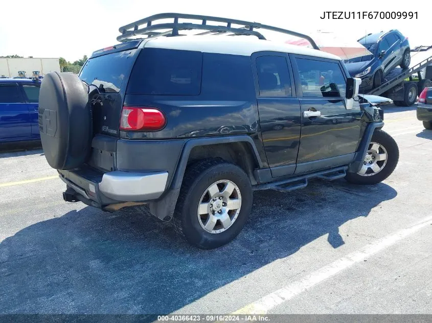 2007 Toyota Fj Cruiser VIN: JTEZU11F670009991 Lot: 40366423