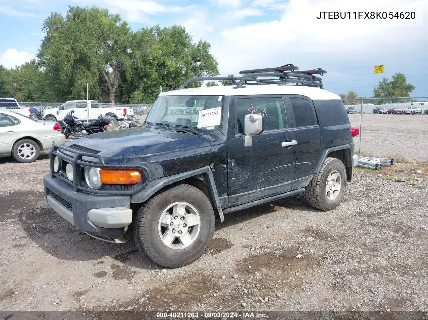 2008 Toyota Fj Cruiser VIN: JTEBU11FX8K054620 Lot: 40211263