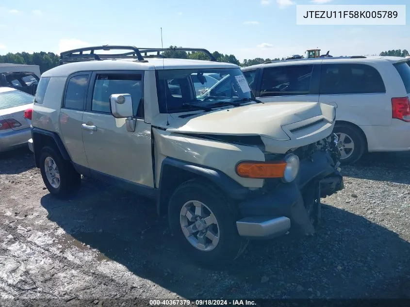 2008 Toyota Fj Cruiser VIN: JTEZU11F58K005789 Lot: 40367379