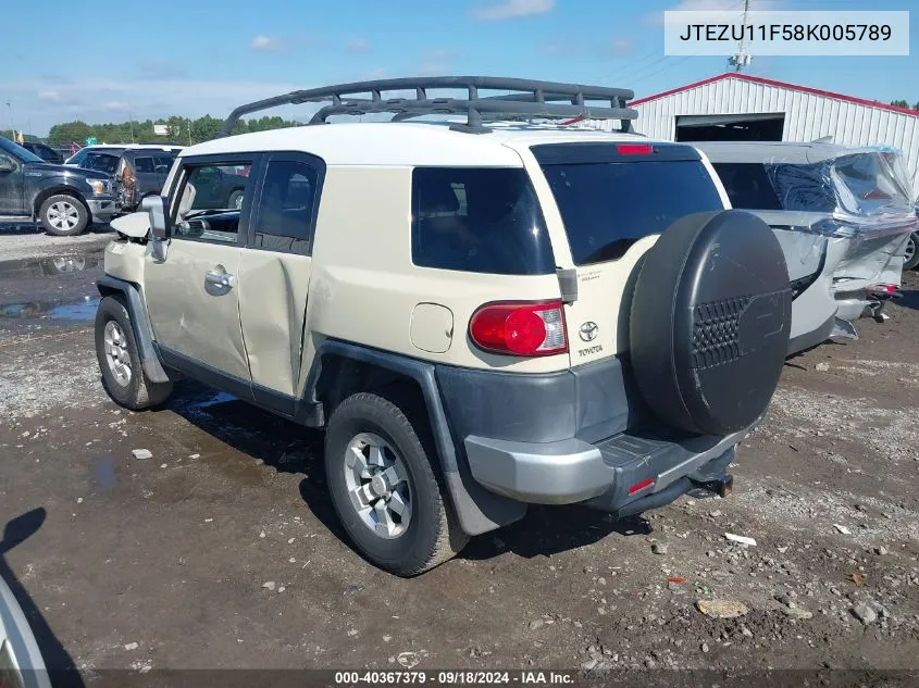 2008 Toyota Fj Cruiser VIN: JTEZU11F58K005789 Lot: 40367379