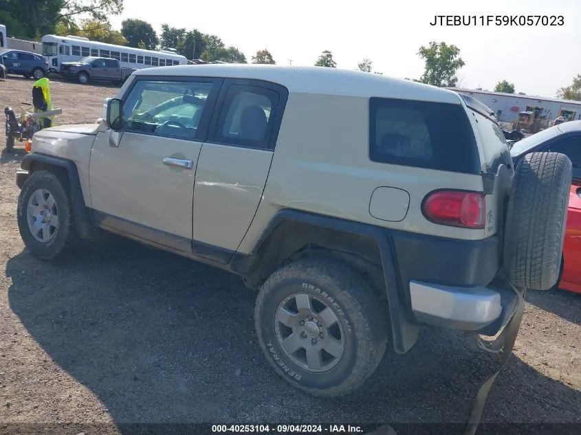 2009 Toyota Fj Cruiser VIN: JTEBU11F59K057023 Lot: 40253104