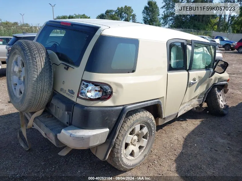 2009 Toyota Fj Cruiser VIN: JTEBU11F59K057023 Lot: 40253104