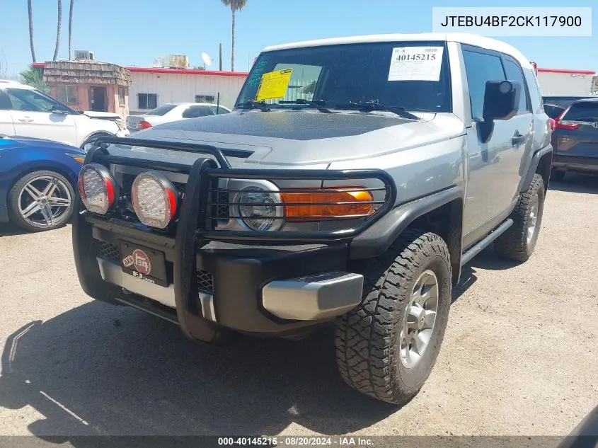 2012 Toyota Fj Cruiser VIN: JTEBU4BF2CK117900 Lot: 40145215