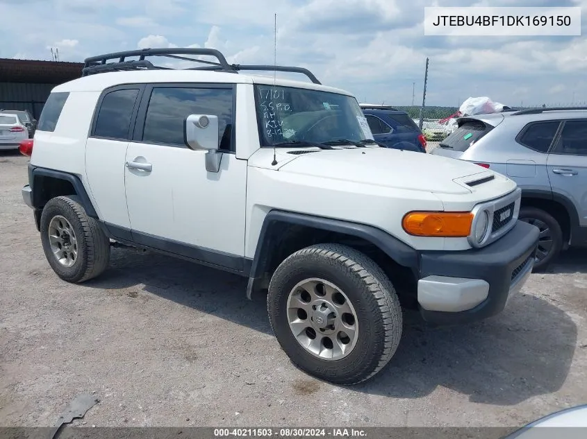 2013 Toyota Fj Cruiser VIN: JTEBU4BF1DK169150 Lot: 40211503