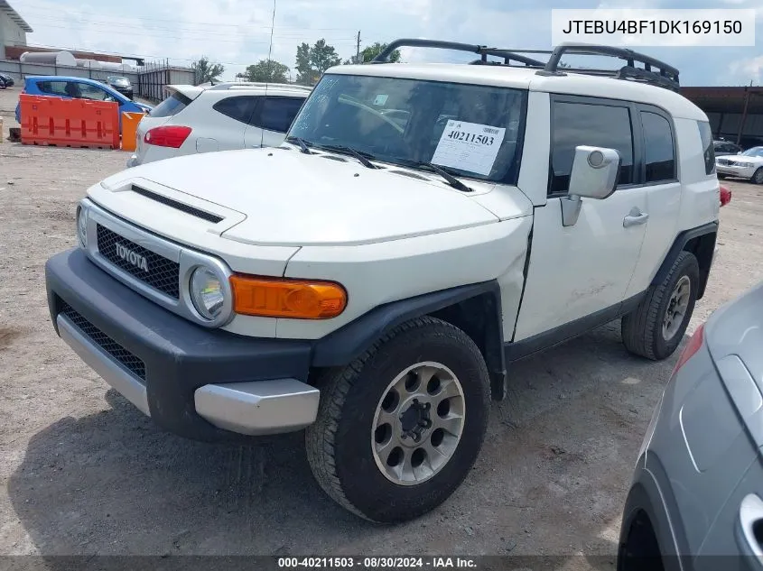 2013 Toyota Fj Cruiser VIN: JTEBU4BF1DK169150 Lot: 40211503