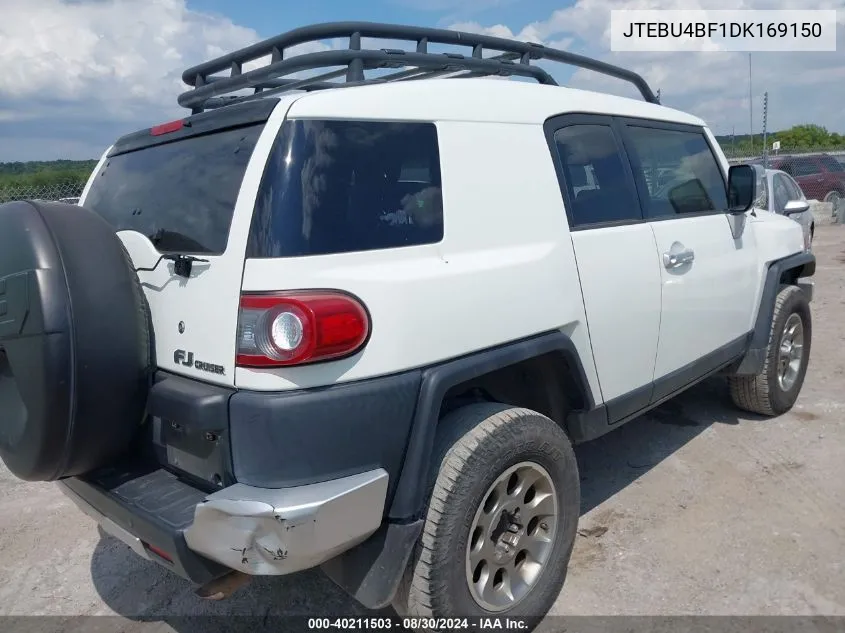 2013 Toyota Fj Cruiser VIN: JTEBU4BF1DK169150 Lot: 40211503