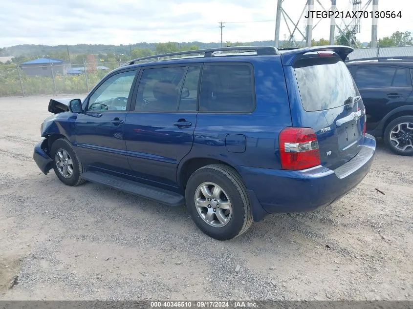 2007 Toyota Highlander V6 VIN: JTEGP21AX70130564 Lot: 40346510