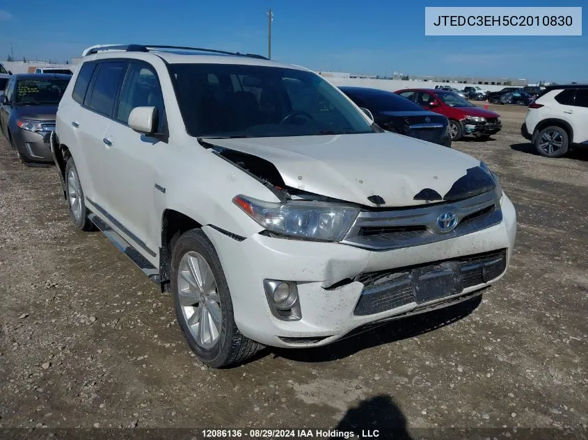 2012 Toyota Highlander Hybrid Limited VIN: JTEDC3EH5C2010830 Lot: 12086136