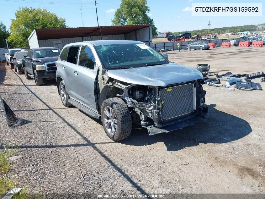 5TDZKRFH7GS159592 2016 Toyota Highlander Le Plus V6