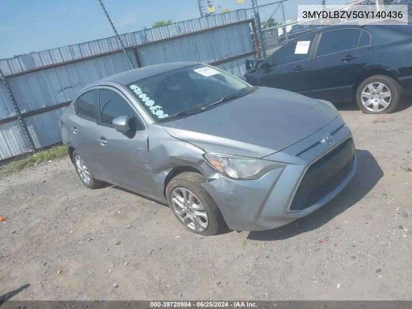 2016 Scion Ia VIN: 3MYDLBZV5GY140436 Lot: 39720984