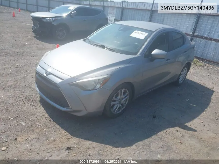 2016 Scion Ia VIN: 3MYDLBZV5GY140436 Lot: 39720984