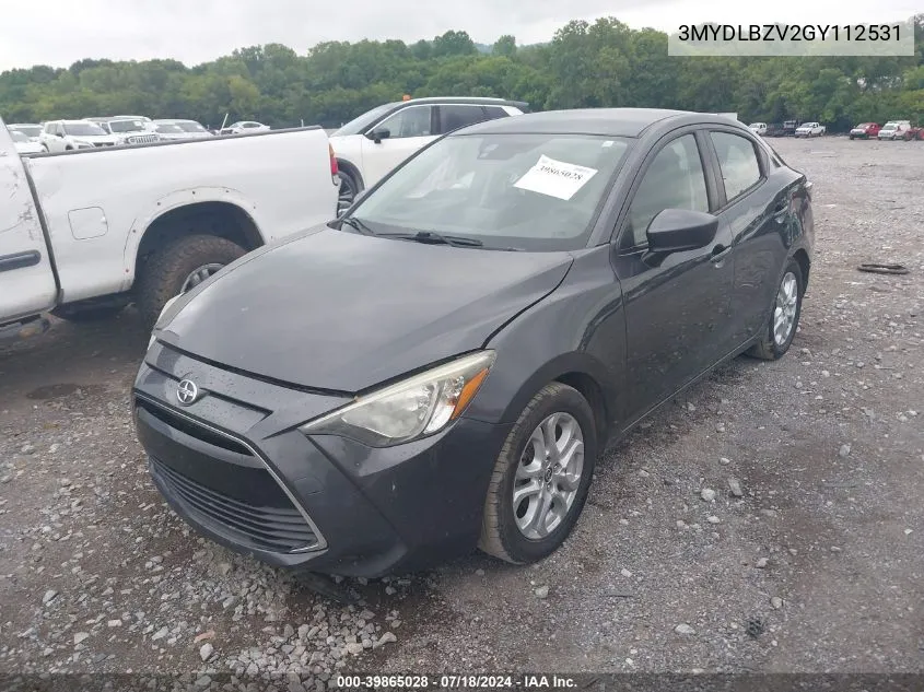 2016 Scion Ia VIN: 3MYDLBZV2GY112531 Lot: 39865028