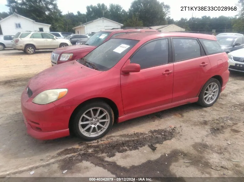 2003 Toyota Matrix Xrs VIN: 2T1KY38E33C028968 Lot: 40342079