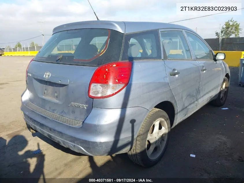 2003 Toyota Matrix Standard VIN: 2T1KR32E83C023903 Lot: 40371581