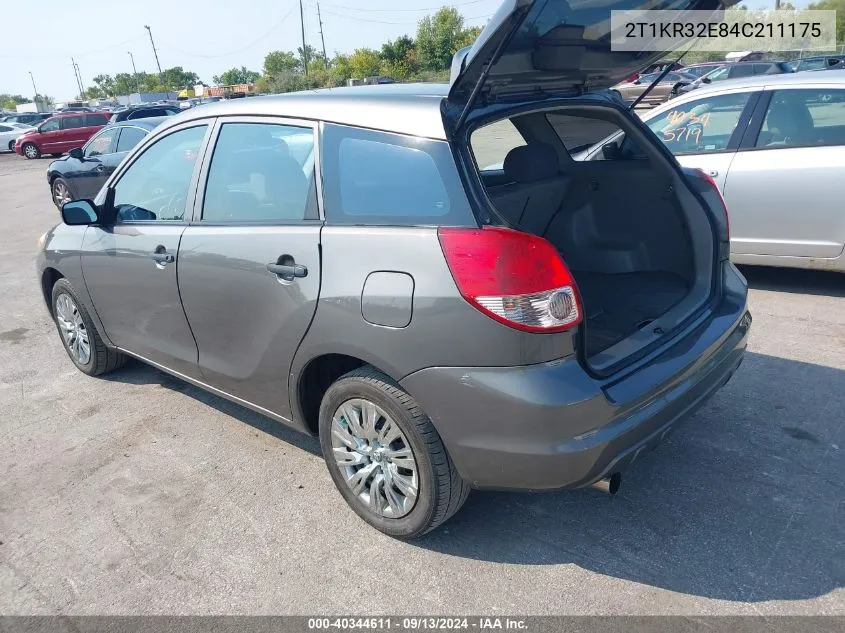 2004 Toyota Matrix Standard VIN: 2T1KR32E84C211175 Lot: 40344611