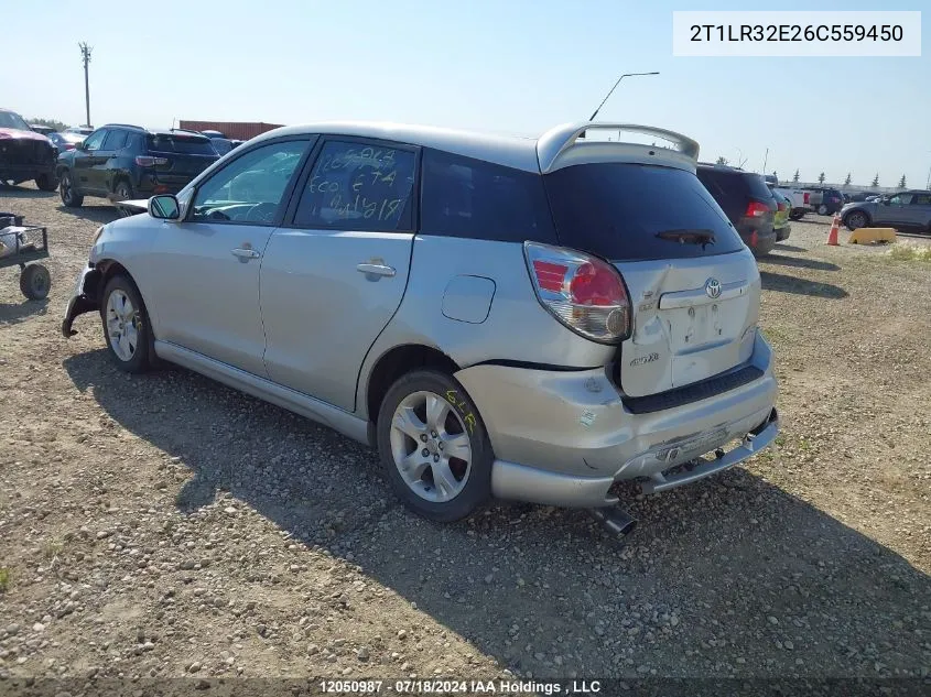 2006 Toyota Matrix Xr VIN: 2T1LR32E26C559450 Lot: 12050987