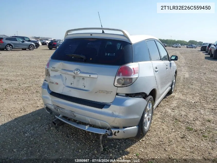 2006 Toyota Matrix Xr VIN: 2T1LR32E26C559450 Lot: 12050987