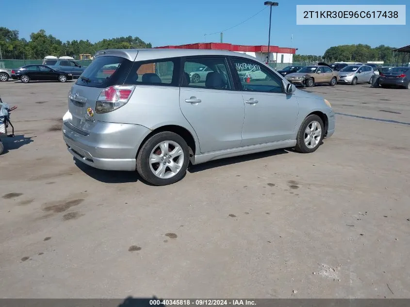 2006 Toyota Matrix Xr VIN: 2T1KR30E96C617438 Lot: 40345818