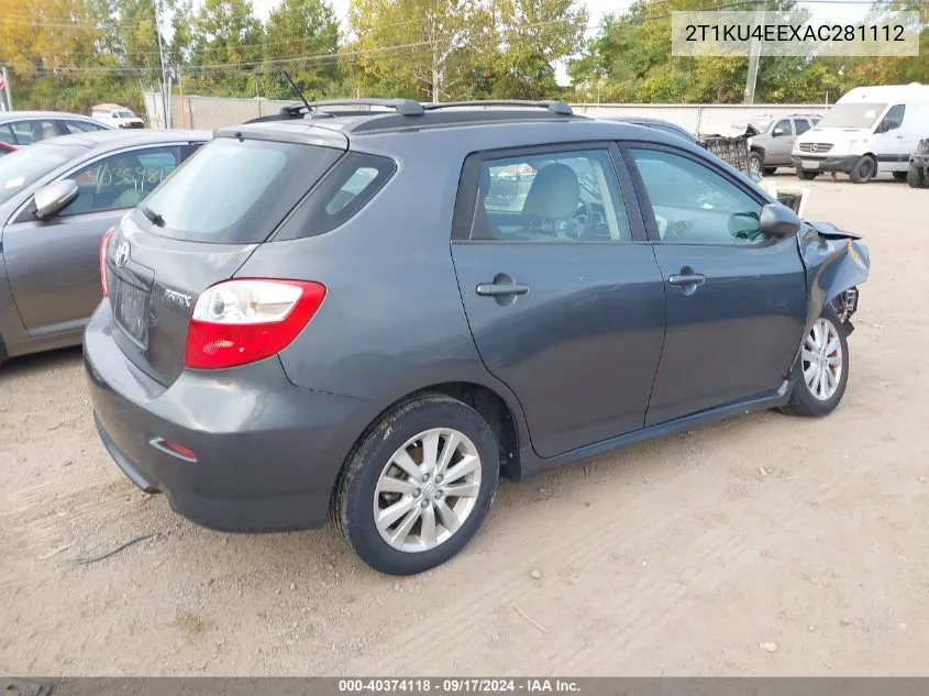 2010 Toyota Matrix VIN: 2T1KU4EEXAC281112 Lot: 40374118