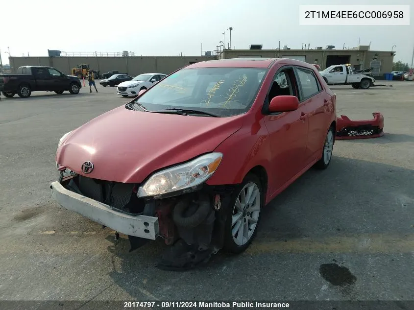 2T1ME4EE6CC006958 2012 Toyota Matrix Xrs