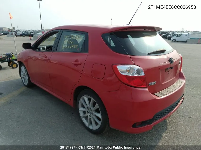 2T1ME4EE6CC006958 2012 Toyota Matrix Xrs