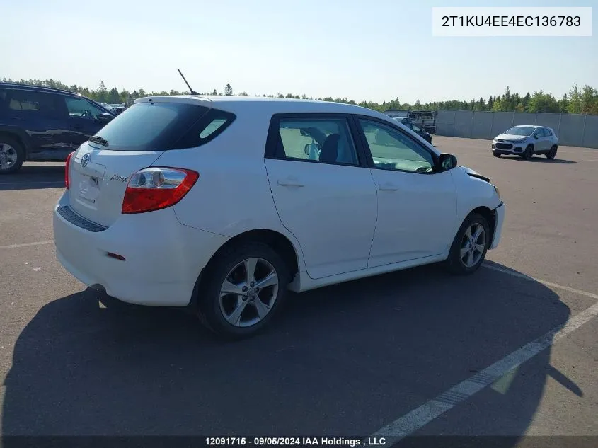 2014 Toyota Matrix S VIN: 2T1KU4EE4EC136783 Lot: 12091715