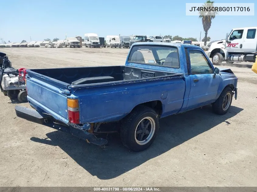 1986 Toyota Pickup 1/2 Ton Rn50 VIN: JT4RN50R8G0117016 Lot: 40031798