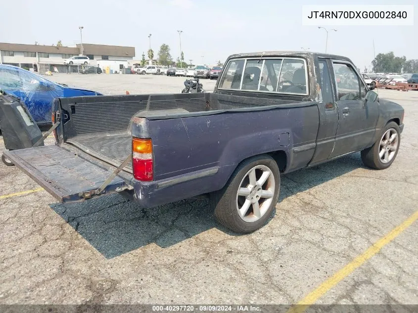 1986 Toyota Pickup Xtracab Rn70 Dlx VIN: JT4RN70DXG0002840 Lot: 40297720