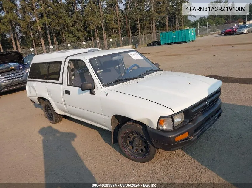 1994 Toyota Pickup 1/2 Ton Short Whlbase Stb VIN: 4TARN81A3RZ191089 Lot: 40289974