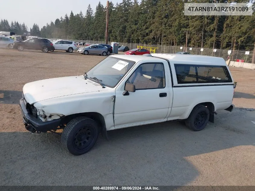 1994 Toyota Pickup 1/2 Ton Short Whlbase Stb VIN: 4TARN81A3RZ191089 Lot: 40289974