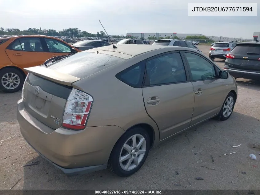 2007 Toyota Prius Touring VIN: JTDKB20U677671594 Lot: 40327618