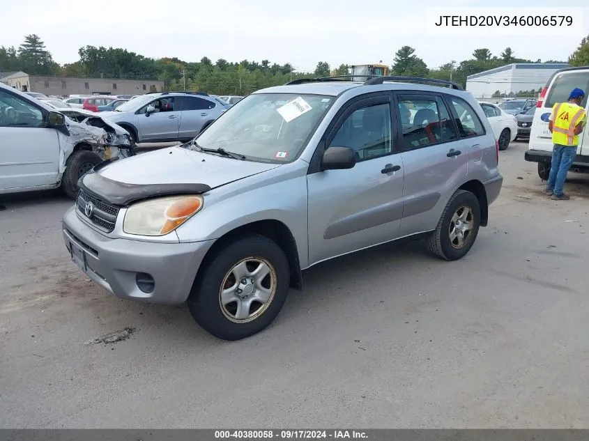 2004 Toyota Rav4 VIN: JTEHD20V346006579 Lot: 40380058