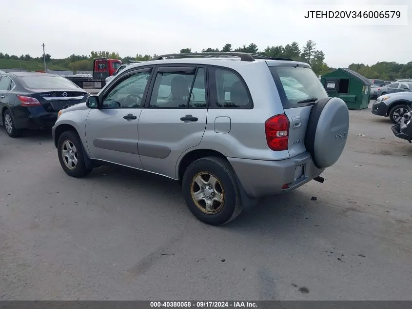 2004 Toyota Rav4 VIN: JTEHD20V346006579 Lot: 40380058