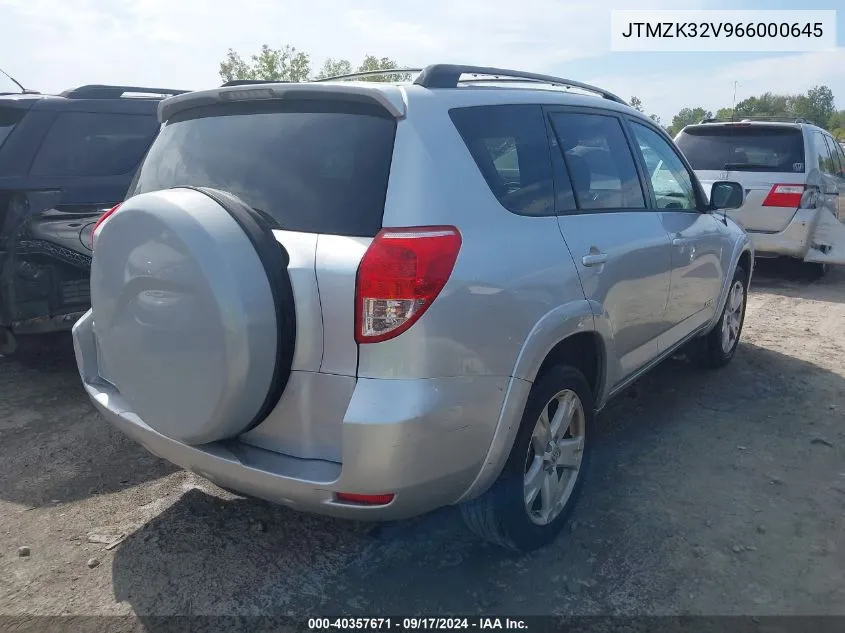 2006 Toyota Rav4 Sport V6 VIN: JTMZK32V966000645 Lot: 40357671