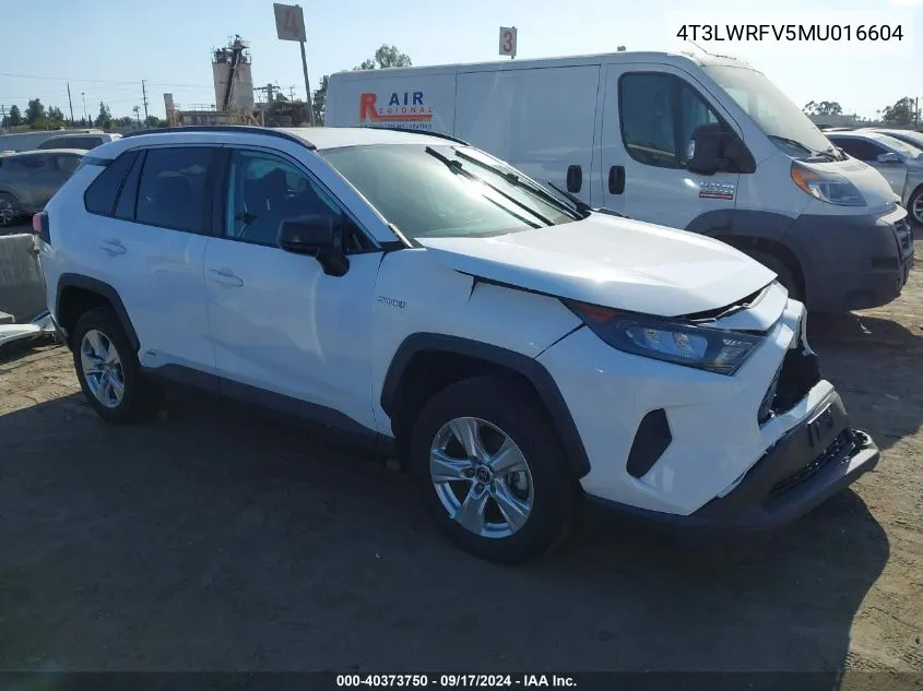 2021 Toyota Rav4 Hybrid Le VIN: 4T3LWRFV5MU016604 Lot: 40373750