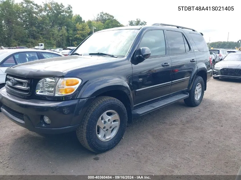 2001 Toyota Sequoia Limited V8 VIN: 5TDBT48A41S021405 Lot: 40360484