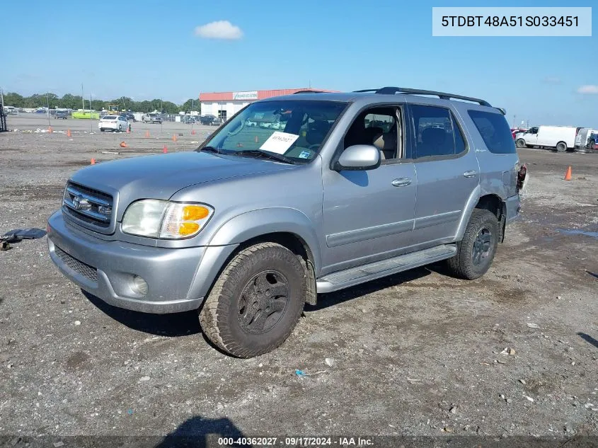 5TDBT48A51S033451 2001 Toyota Sequoia Limited V8