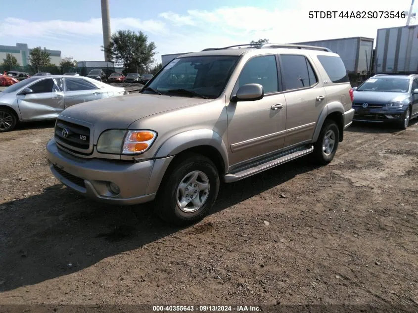 2002 Toyota Sequoia Sr5 V8 VIN: 5TDBT44A82S073546 Lot: 40355643