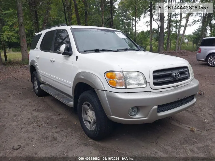 2002 Toyota Sequoia Sr5 V8 VIN: 5TDBT44A42S080557 Lot: 40358682