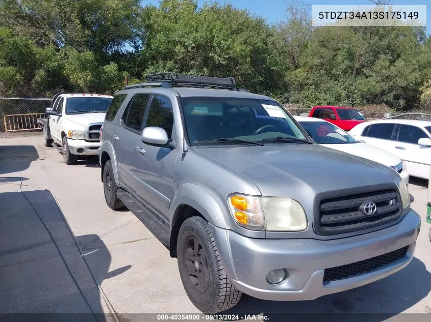 5TDZT34A13S175149 2003 Toyota Sequoia Sr5 V8