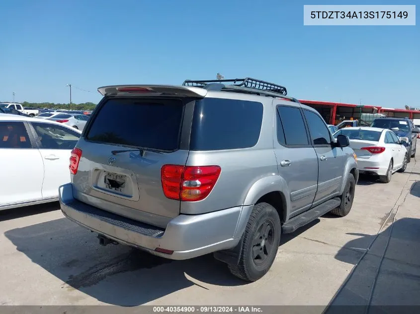 5TDZT34A13S175149 2003 Toyota Sequoia Sr5 V8