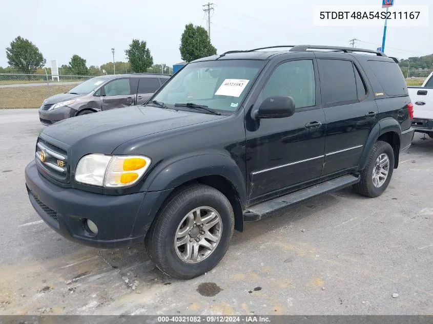 2004 Toyota Sequoia Limited V8 VIN: 5TDBT48A54S211167 Lot: 40321082