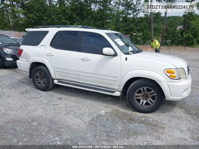 2004 Toyota Sequoia Limited V8 VIN: 5TDZT38AX4S224179 Lot: 40331439