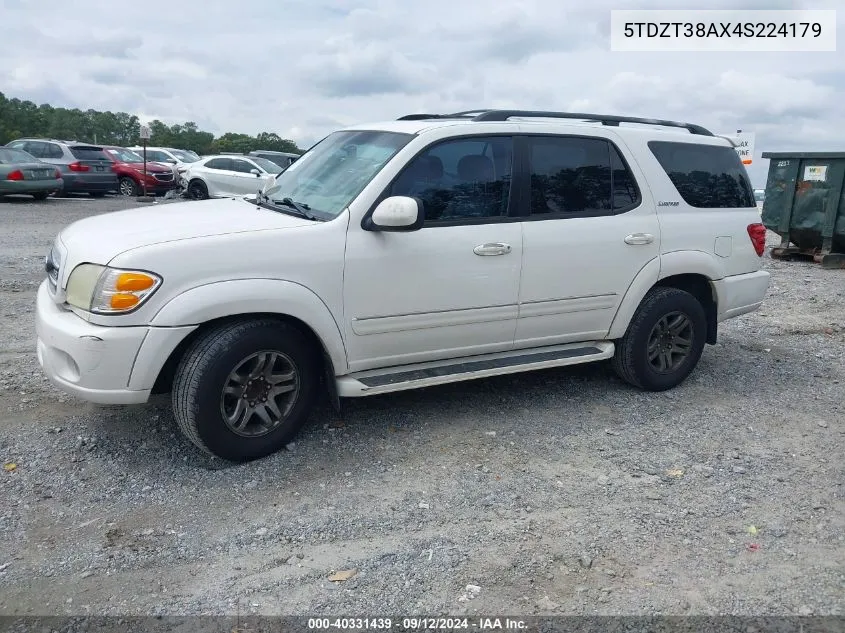 2004 Toyota Sequoia Limited V8 VIN: 5TDZT38AX4S224179 Lot: 40331439